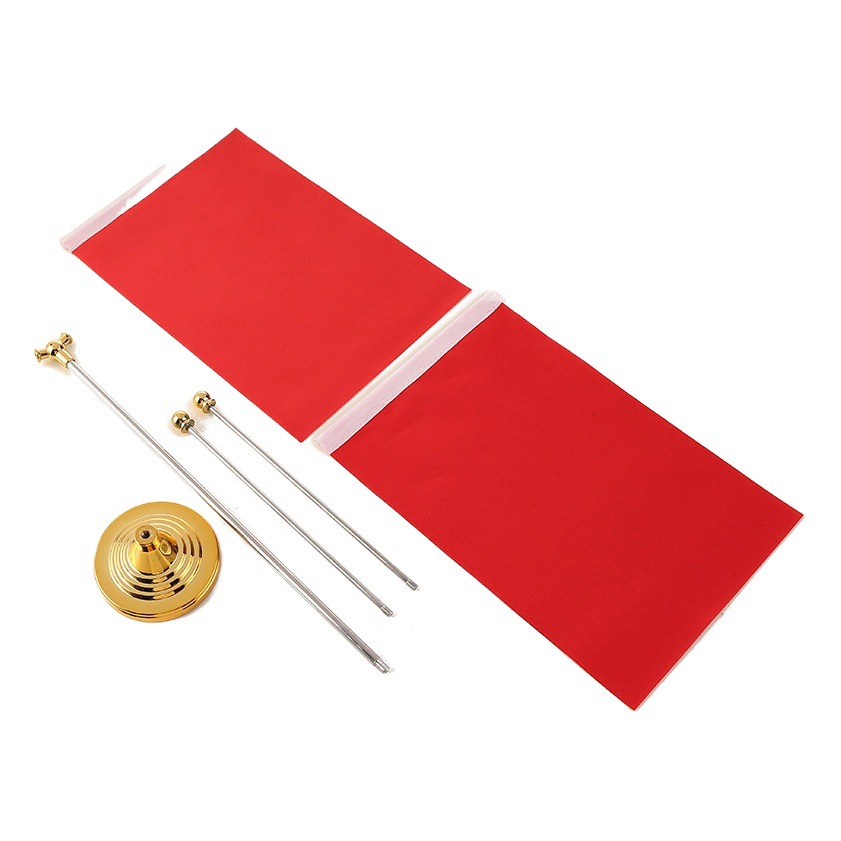 Flagpole Y-shaped small red flag office table flag business negotiation metal flag table decoration flag can be printed logo