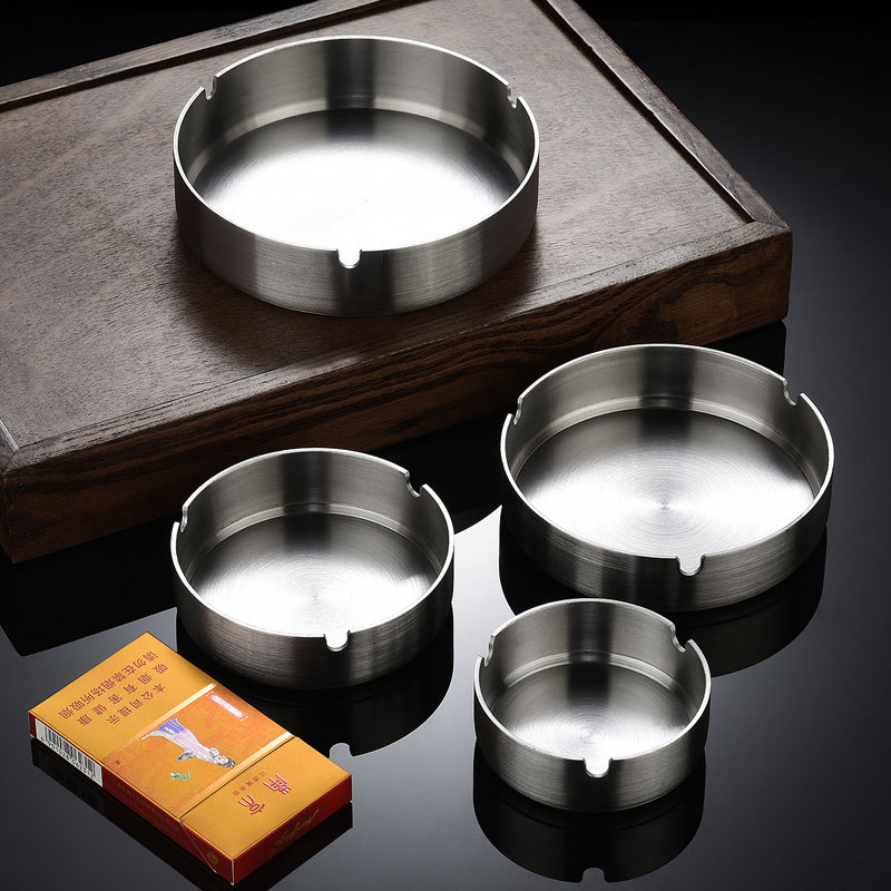 Stainless Steel Ashtray Trendy Home Living Room Anti-Fly Ash Office Creative Anti-fall Funnel Personalized Light Luxury Modern