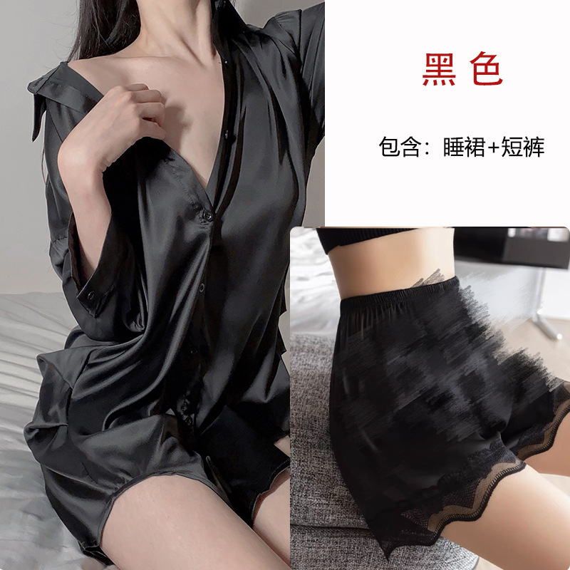 Picture of Ziqu boyfriend style shirt sexy plus size sexy pajamas pure desire women's thin nightdress home wear suit 6161