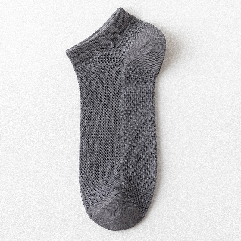 Picture of Socks Men's Summer Thin Pure Color Sweat-Absorbent and Deodorant Socks Pure Cotton Breathable Thin Mesh Business Short Socks for Men
