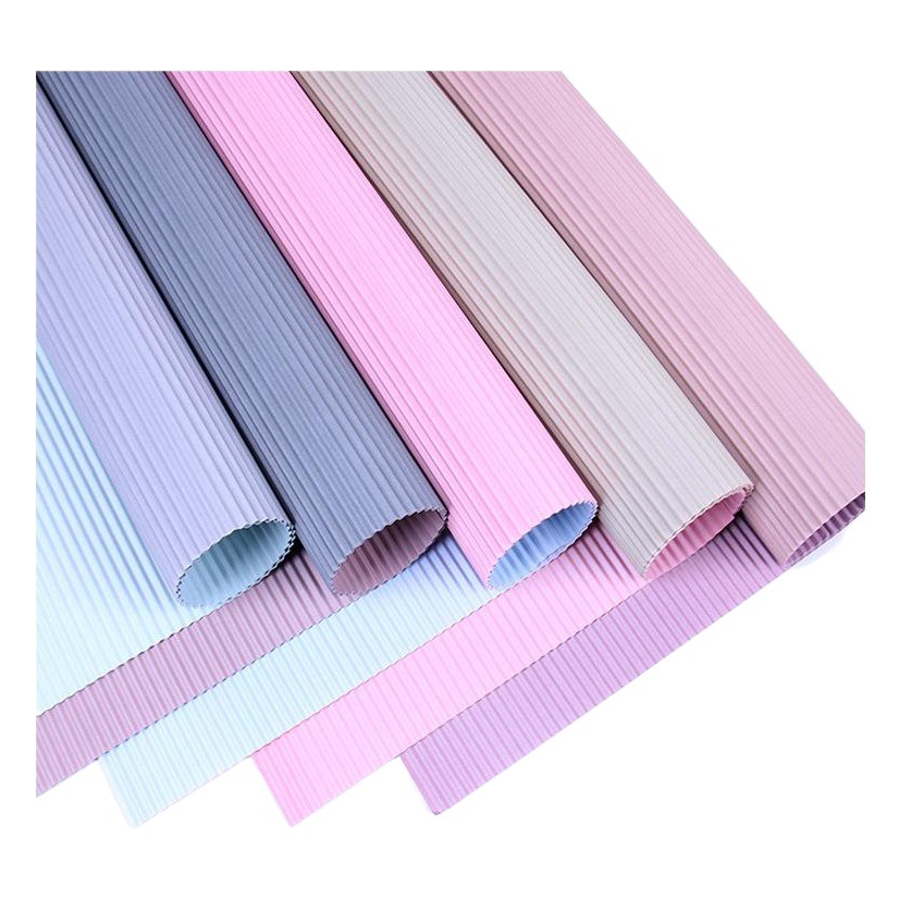 Color Corrugated Paper Wholesale Monochrome Solid Color Corrugated Paper Cartoon Bouquet Wrapping Paper Flower Wrapping Paper
