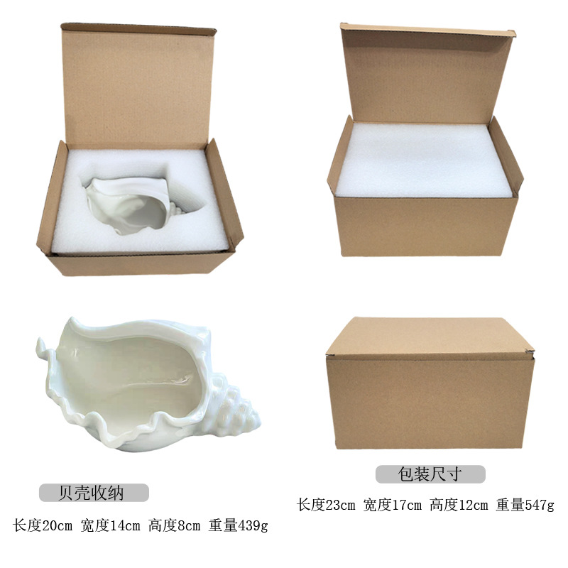 Picture of Mediterranean Sea Star Conch Shell Ceramic Ornaments Storage Basin Ocean Ashtray Hydroculture Bottle Hamster Nest Landscape
