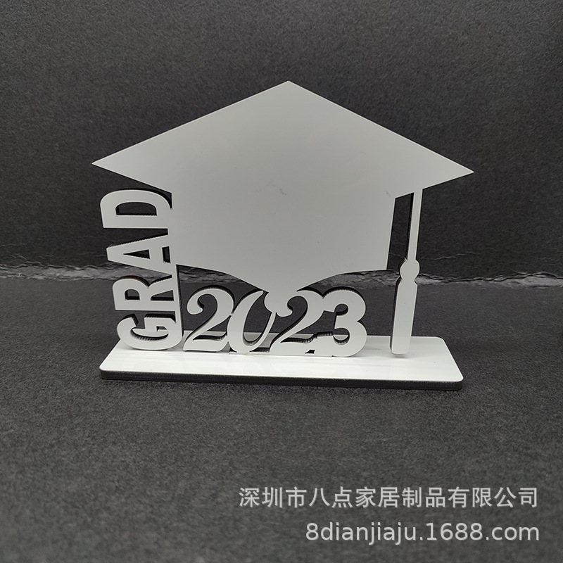 New 2023 Graduation Photo Frame Thermal Transfer GRAD Table Wooden Graduation Season Gift DIY Photo Plate