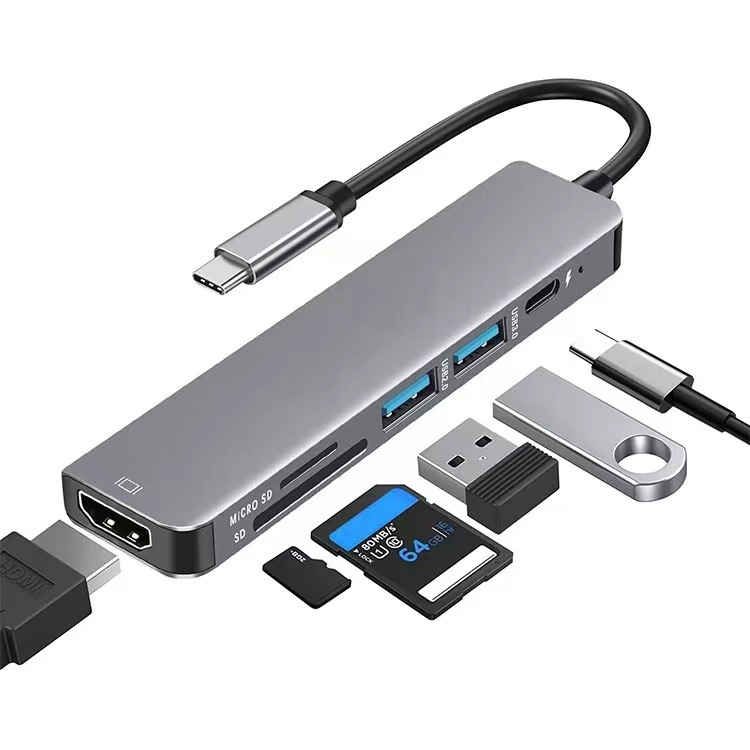 Picture of Type c eight-in-one expansion dock USB-C to HDMI4k30hz USB3.0PD card reader multi-function converter
