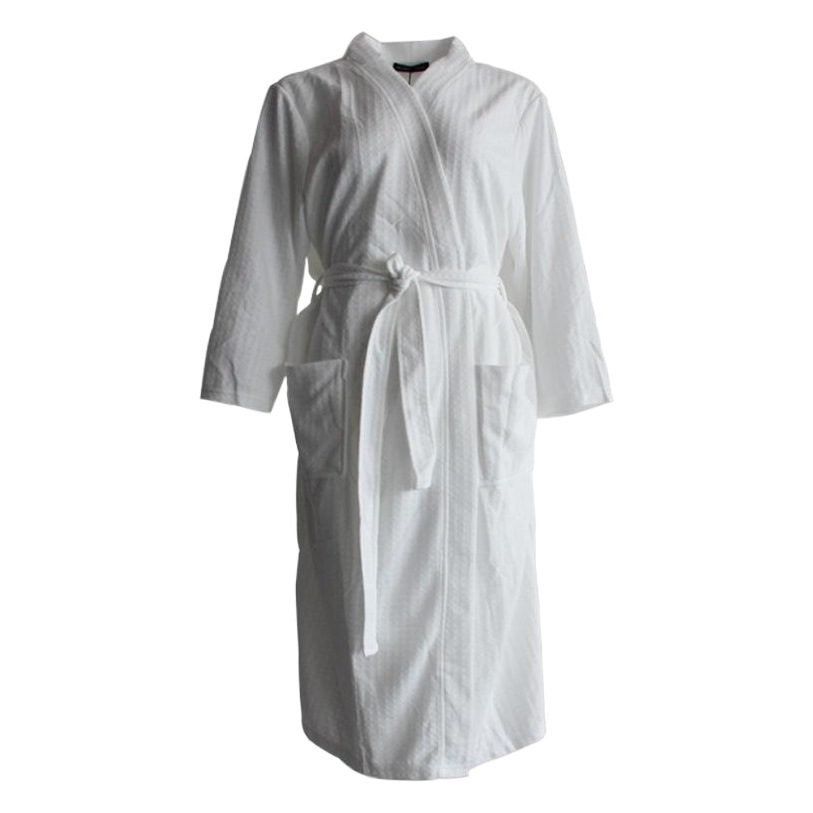 Upgraded Summer Thin Waffle Couple's Black Bathrobe Women's Large Size Absorbent Quick-drying Bathrobe with Seven Sleeves