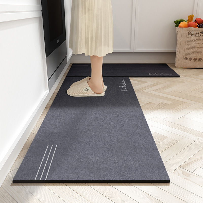 Kitchen Floor Mat Erasable and Cleaning-Free Dirty-Resistant Foot Mat Oil Absorbing Absorbent Simple Household Long Non-Slip Thickened Carpet