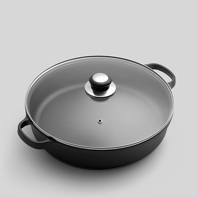 Picture of Cast Iron Frying Pan Non-Stick Uncoated Pancake Pan Thickened Handmade Cast Iron Pan Suitable for Induction Cookers