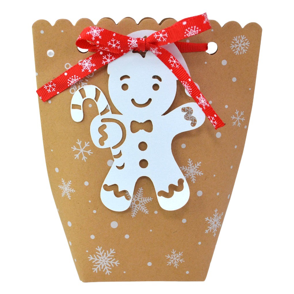 European New Christmas Candy Box Christmas Snowflake Kraft Paper Bag Cookie Candy Bag 6 Christmas Party Paper Bag