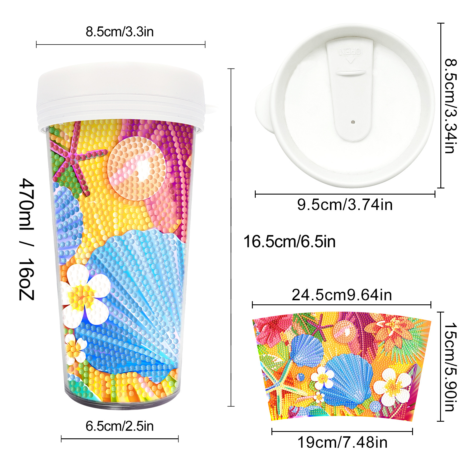Picture of Diamond Painting Peripherals, New and Unique Cups, Cross-Border Supply, Diamond Stickers, Embroidery, DIY Handmade Full Diamond Creative Decorative Paintings Wholesale