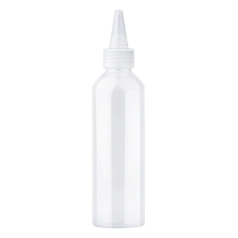 Factory wholesale transparent plastic pointed bottle squeeze bottle 50 100ml color mixing bottle Lotion pigment sub-bottle