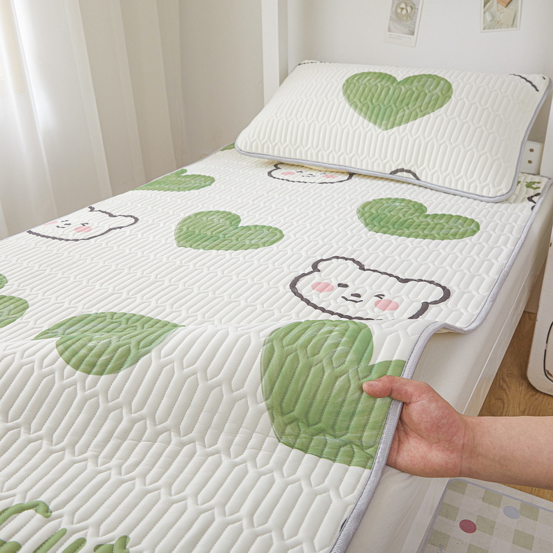 Picture of Class A latex mat three-piece set summer ice silk bed sheet bed hat foldable non-slip cooling soft mat air-conditioning mat