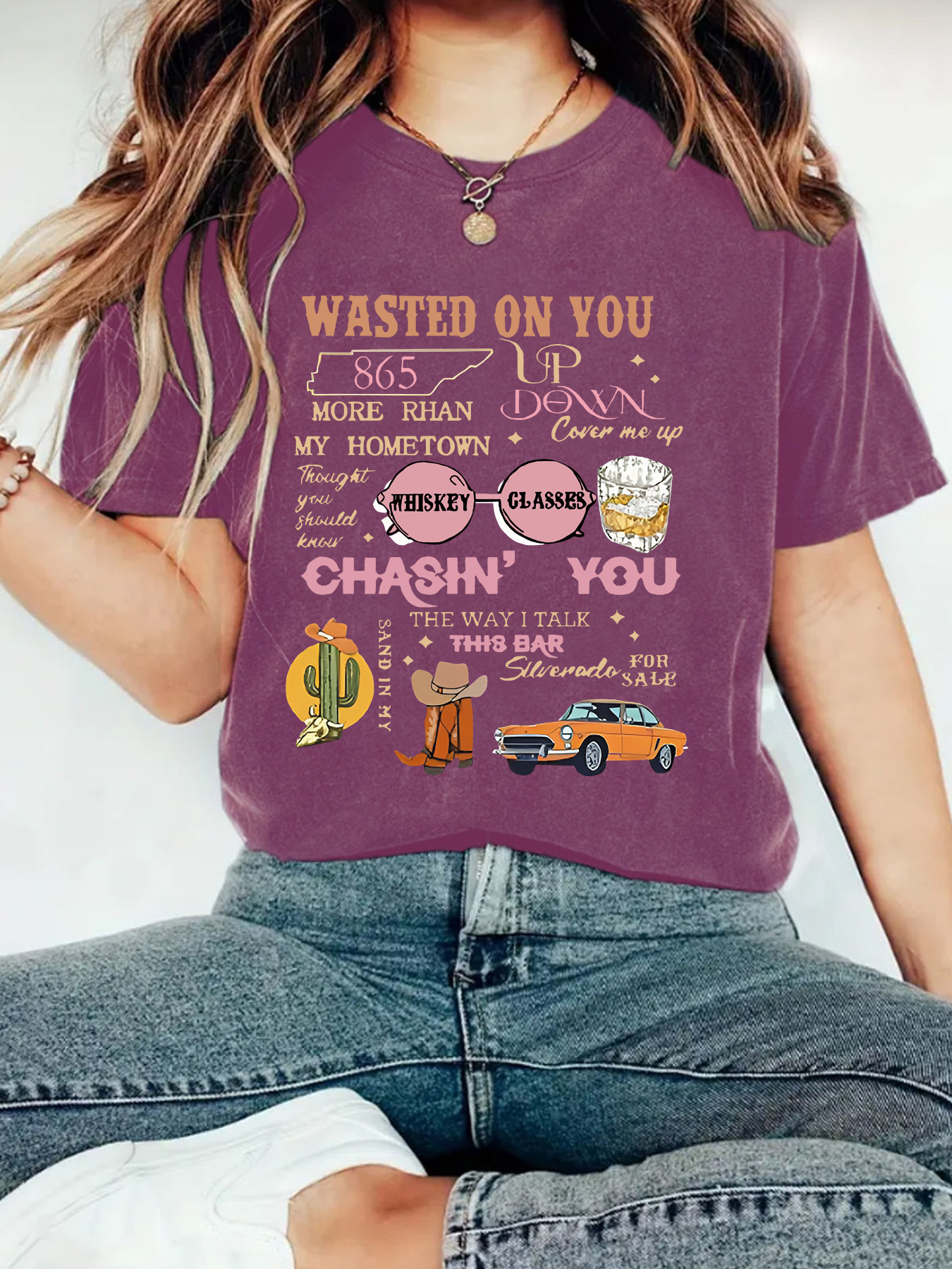 Picture of European and American Independent Station Cross-border Temperament T-shirt Women's in stock WASTEDD ON YOU Printed Summer New Short Sleeve