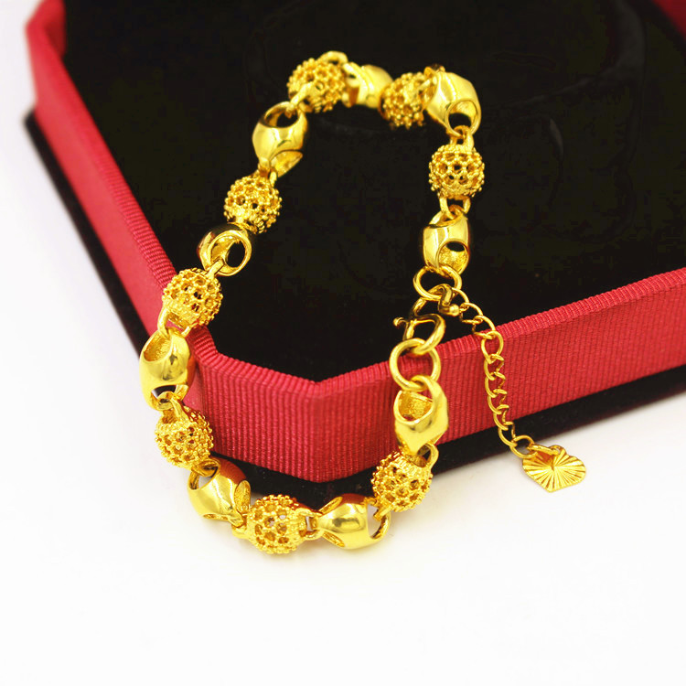 European currency Vietnam sand gold hollow transfer bead bracelet fashion Joker ladies gold-plated jewelry a generation of jewelry