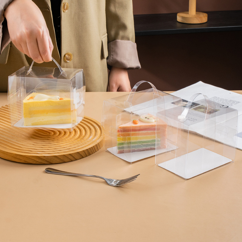 Transparent Lasagna Cake Box Triangle Cut Dessert Packaging Box Mousse Cake Cut Baking West Point Packaging Box
