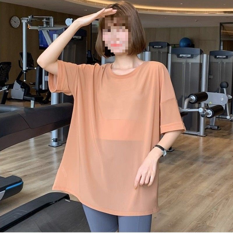 Summer Loose Breathable Quick-drying Mesh Blouse plus size Short-sleeved Running Fitness Training Yoga Clothes Sports Shirt for Women