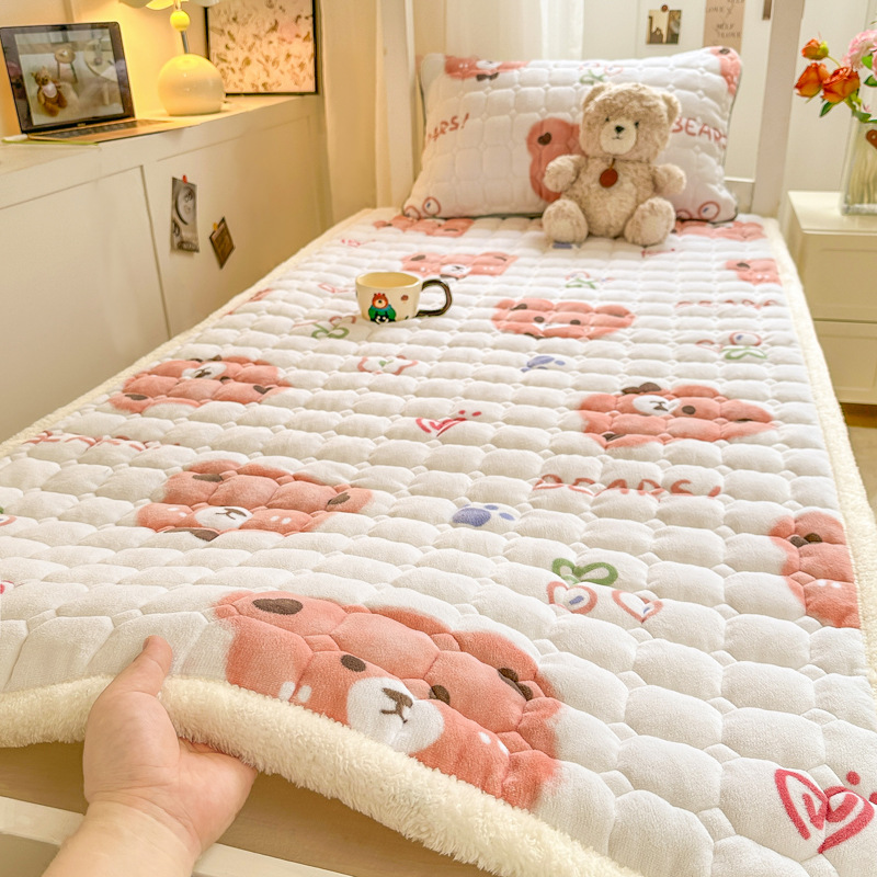 Picture of Class A maternal and infant grade milk velvet mattress autumn and winter foldable washing anti-static student dormitory bed single double soft