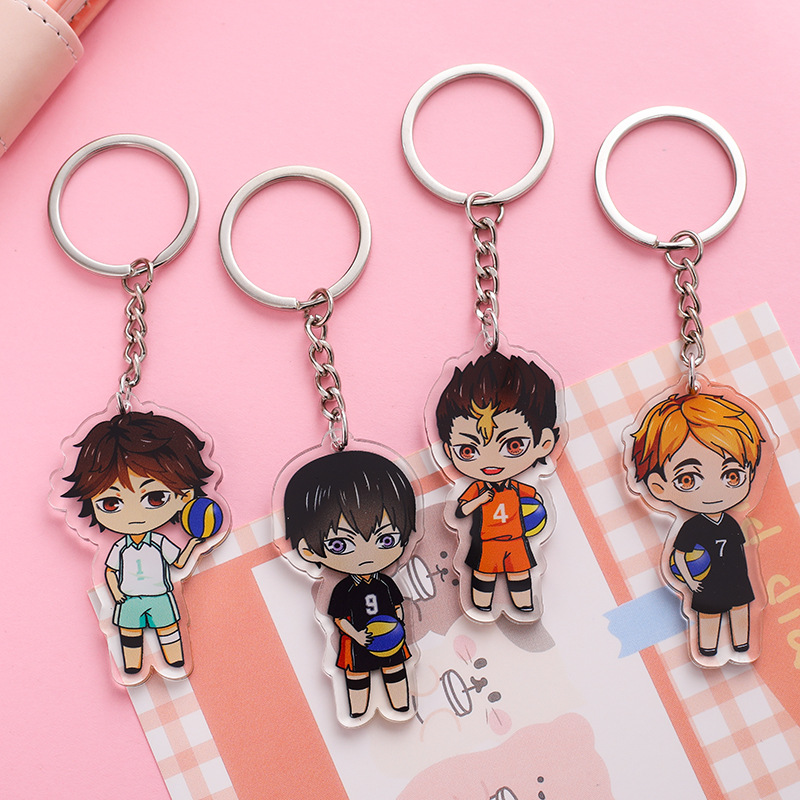 Acrylic Keychain Around Volleyball Youth Rixiang Xiangyang and Chuanche Animation Cartoon Cute Bag Pendant
