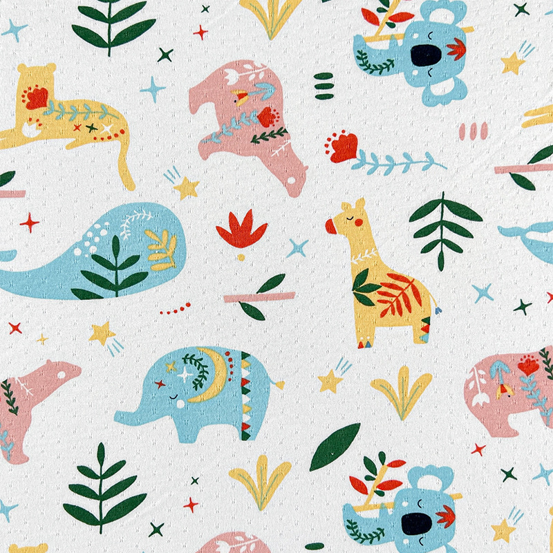 Picture of Bamboo Cotton Jacquard Printed Fabric Baby Summer Anti-Mosquito Jumpsuit Bamboo Fiber Fabric 70 Bamboo 30 Cotton Jersey