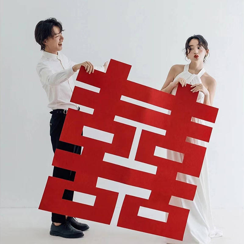 Wedding supplies wedding room decoration big happy background wall net red happy door window happy wholesale direct wedding layout