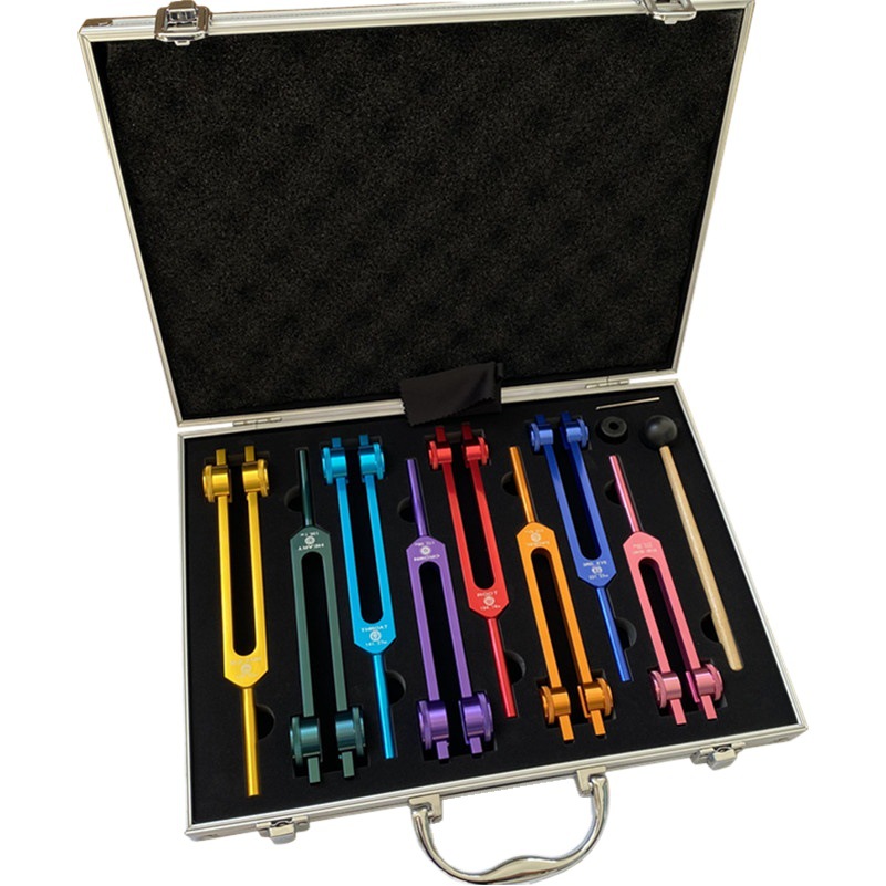 Color tuning fork set 126.22 136.1 141.27 172.06 194.18 210.42 221.23 om