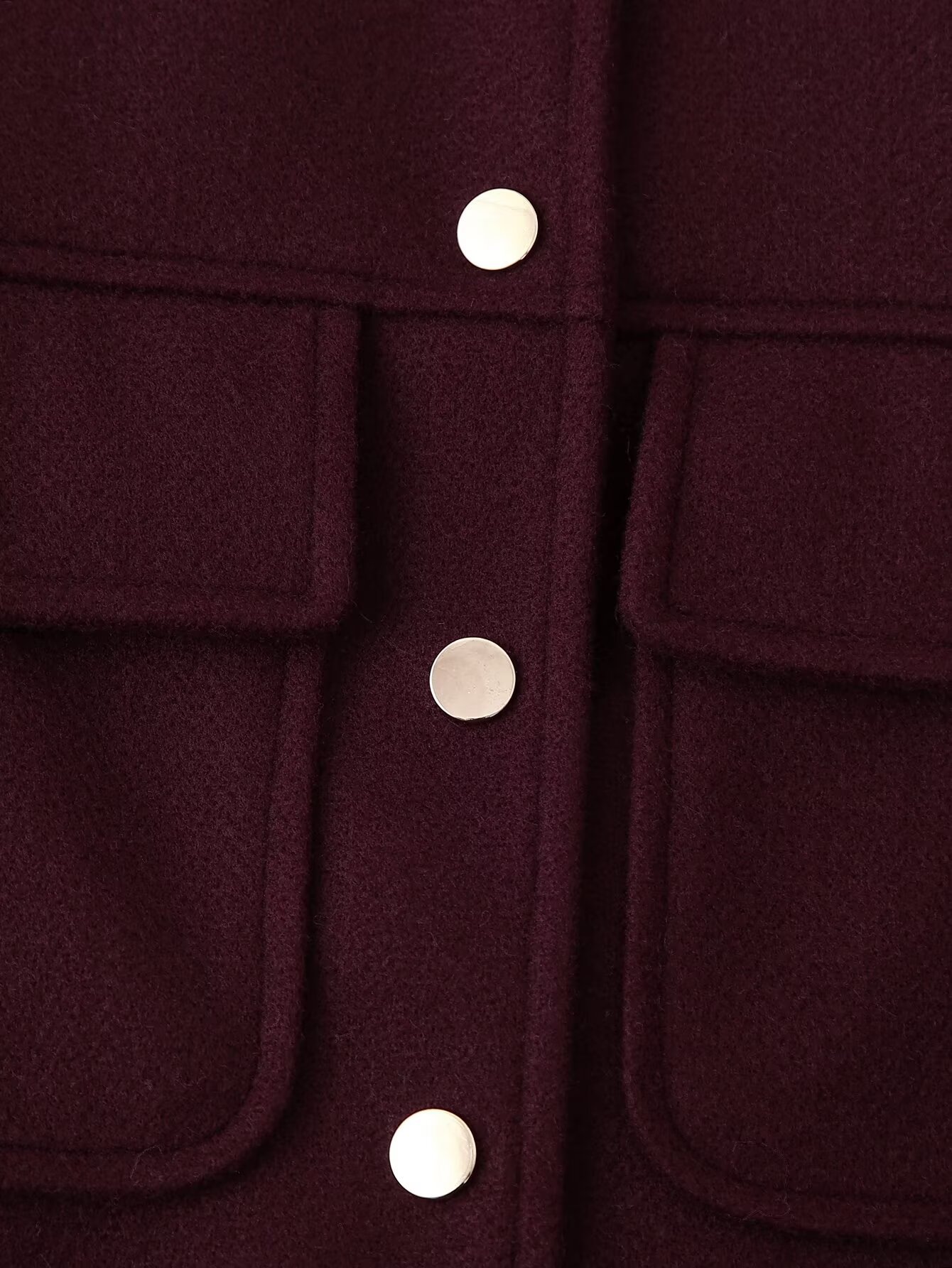 Picture of Women's Wine Red Stand Collar Slim Soft Short Jacket Coat 2024 Winter New European and American Cross-border Faux Tweed Top