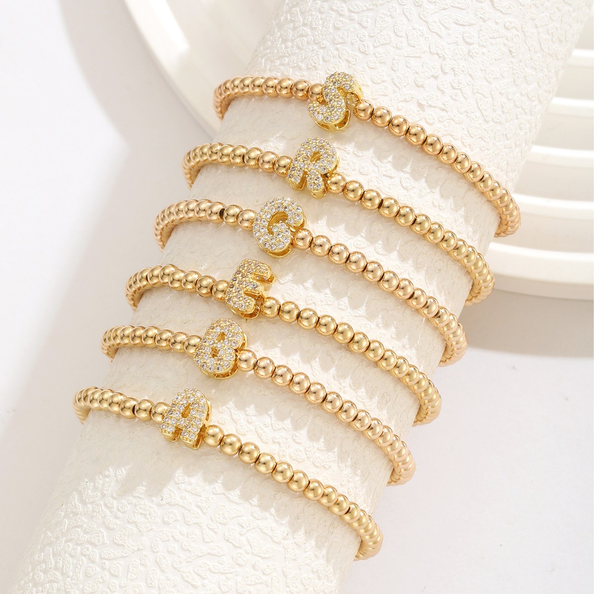 Amazon Cross-Border Best-Selling Micro-Embellished Bubble Balloons 26 English Letters Beaded Bracelets Elegant Versatile Jewelry for Women