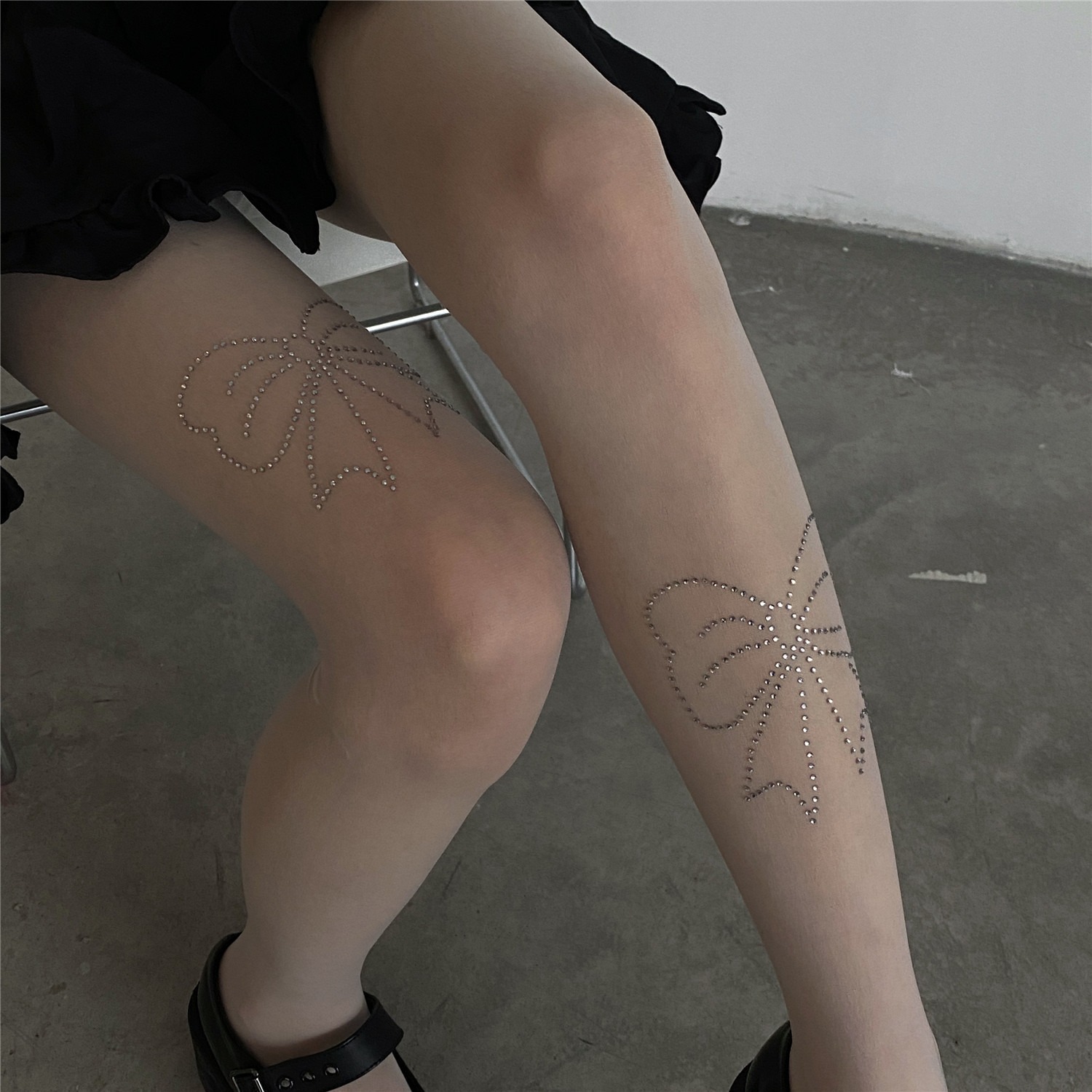 Picture of New Hot Drilling Bow Stockings Lolita Girls Wear Sexy Pantyhose Hot Drilling Bow JK Stockings