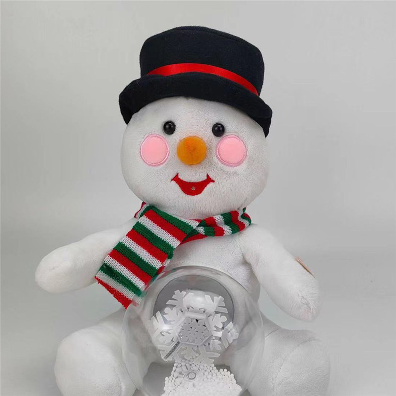 Picture of Electric plush toy Christmas gift elderly snowman elk singing luminous with snowball children gift