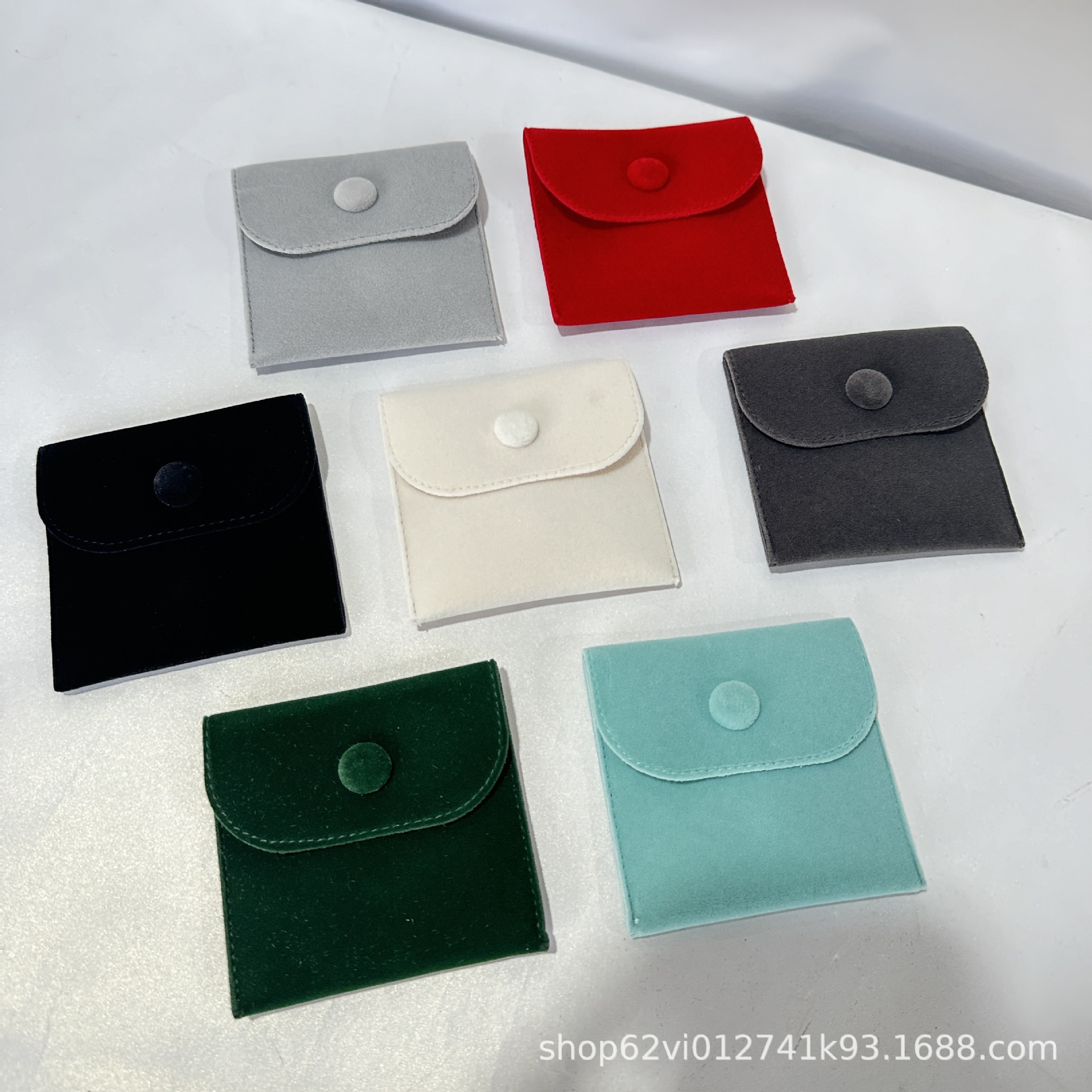 Flannel Flap Bag Double-sided Fleece Bag Jewelry Bag Jewelry Bag Ring Jewelry Storage Bag Snap Bag in stock