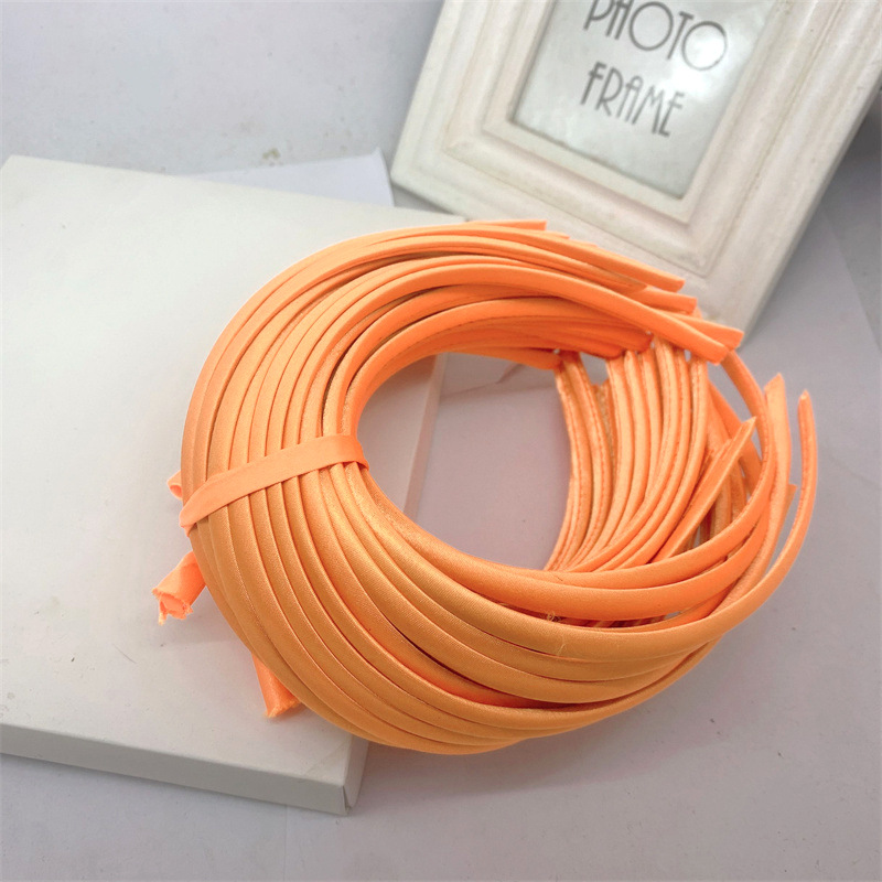 Picture of 10mm Candy-Colored Cloth-Wrapped Thickeneded Headband DIY Hairband Material Hair Accessories 1cm Satin Set Cloth Headband