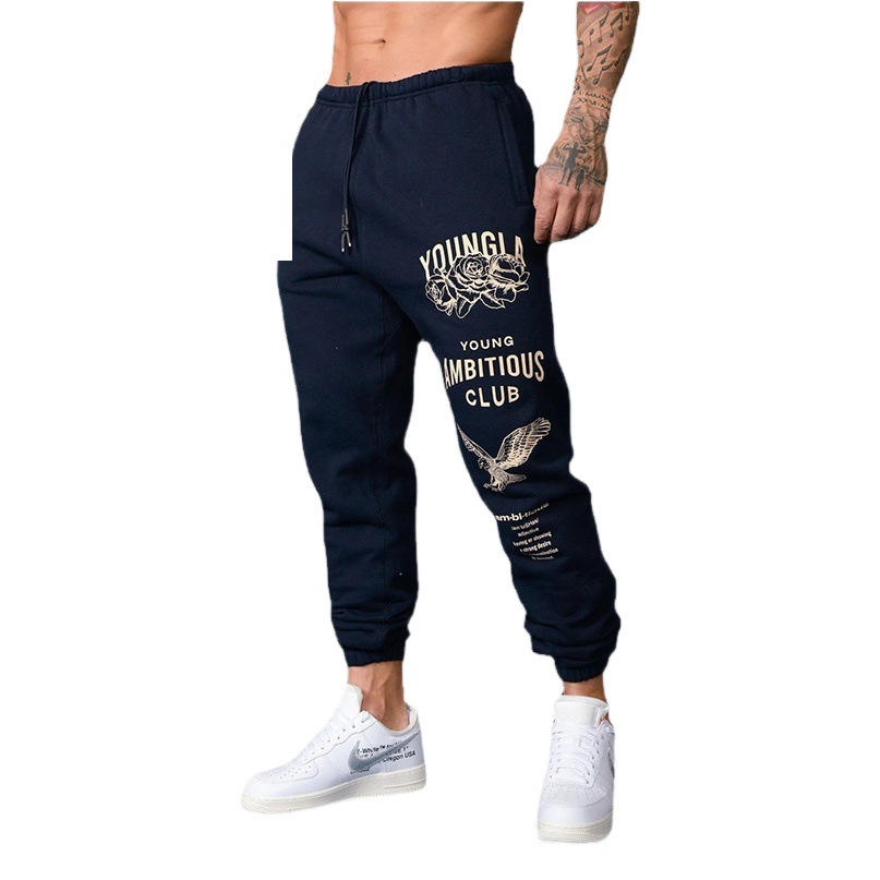 Europe and the United States 2023 new autumn men's trousers tide brand sports leisure fitness training toe pants cross-border exclusive