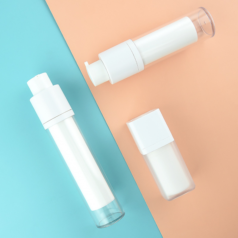 Picture of 15/30/50ML round rotary lid vacuum bottle cosmetic bottle essence lotion press makeup plastic empty bottle