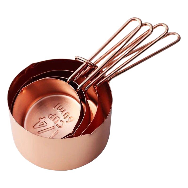 Factory spot baking tools rose gold stainless steel measuring spoon 8 piece set DIY cake baking measuring spoon set
