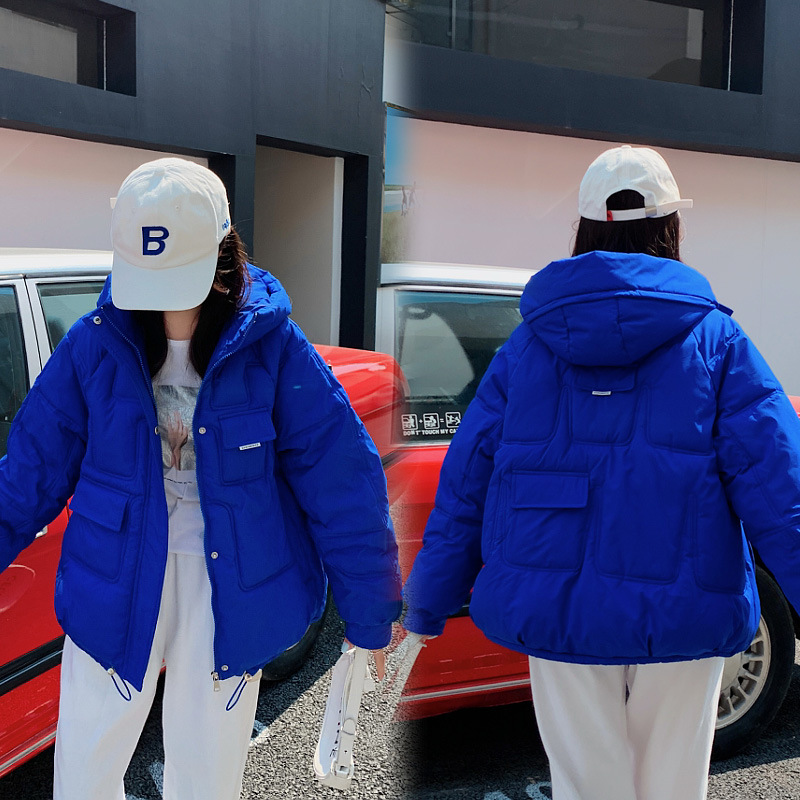 Picture of 2022 New Short Hooded Pocket Down Cotton Clothes Women's Clothing Students Winter Loose Large Size Thick Coat Coat Trendy