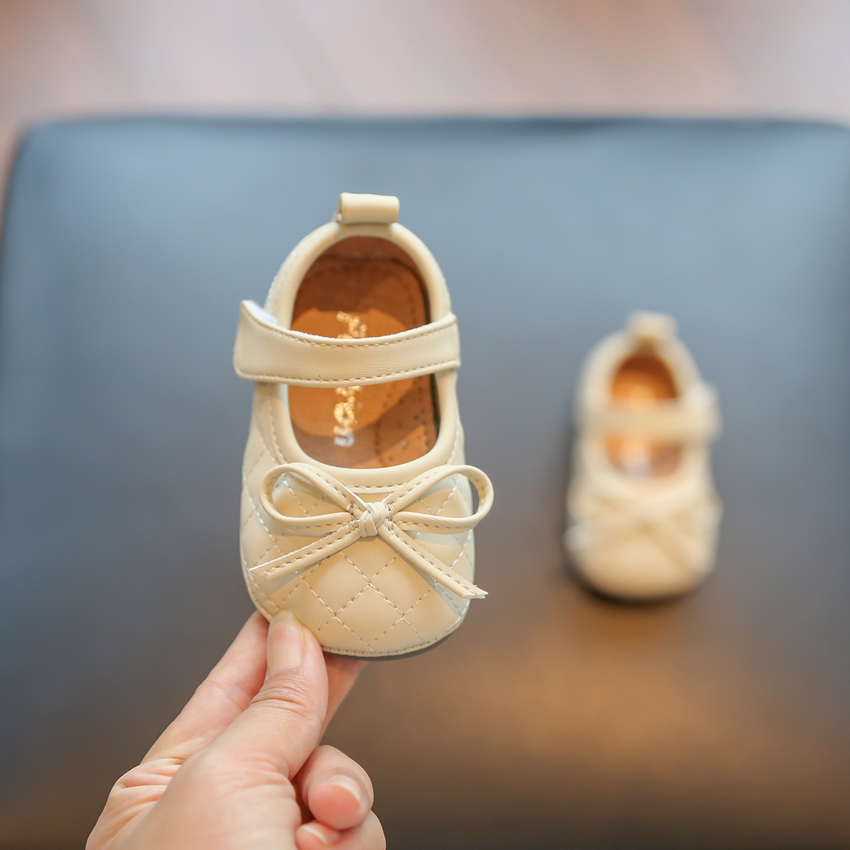 Little Baby Princess Shoes Spring and Autum Soft-Soled Baby Shoes Female Toddler Shoes 1-3 Years Old Soft Leather Girls' Shoes Flats