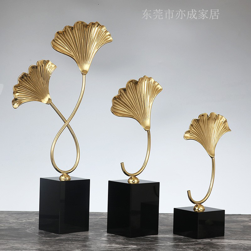 Picture of Designer Pure Copper Light Luxury Ginkgo Leaf Decoration for Villa and Hotel Model Room High-end All Copper Living Room Ornaments