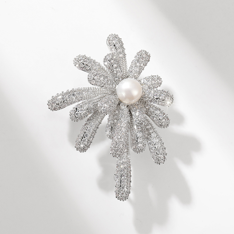 Picture of Sky luxury jewelry high-end brand heavy industry hot natural pearl fireworks brooch can be used for batch testing certificate