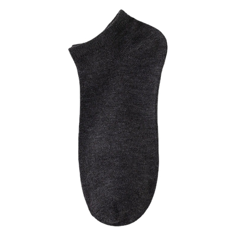 Spot Street Stall Socks Wholesale Manufacturer Bath Socks Black and White Gray Pure Color Men's Socks Export Men's Boat Socks Zhuji
