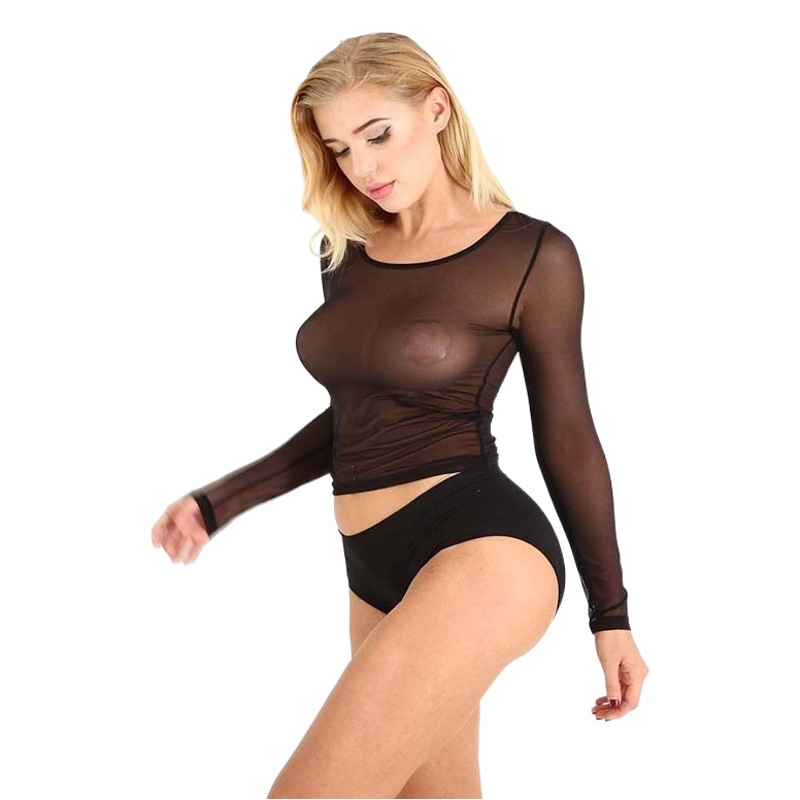 European and American Sexy Transparent Professional Temptation Long Shirt Mesh Home Women's Pajamas Sexy Underwear