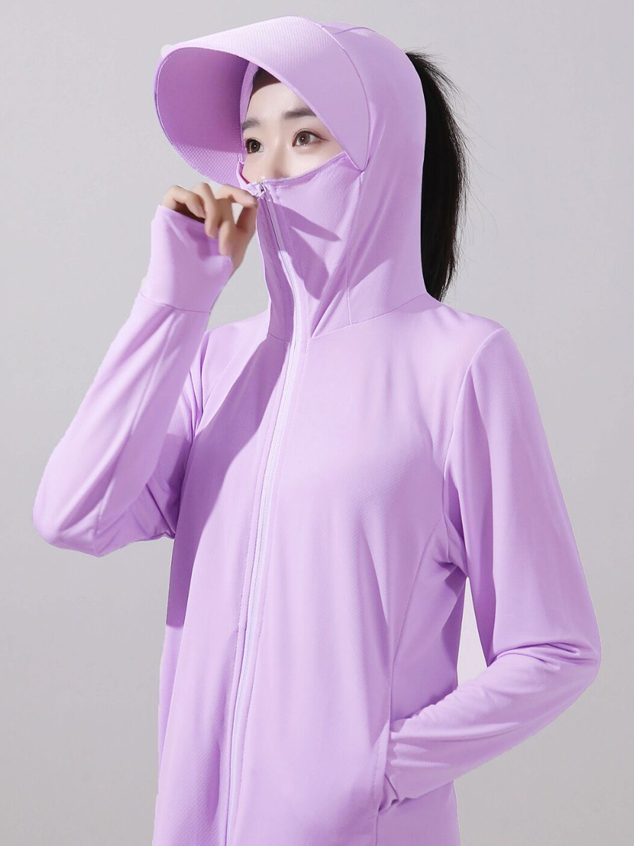 Picture of Jiao's Same Style Summer Ice Silk Non-Uv Protection Clothing for Men and Women with Brim, Non-Uv Protection, Breathable, Quick-Drying Fishing Sun Protection Clothing
