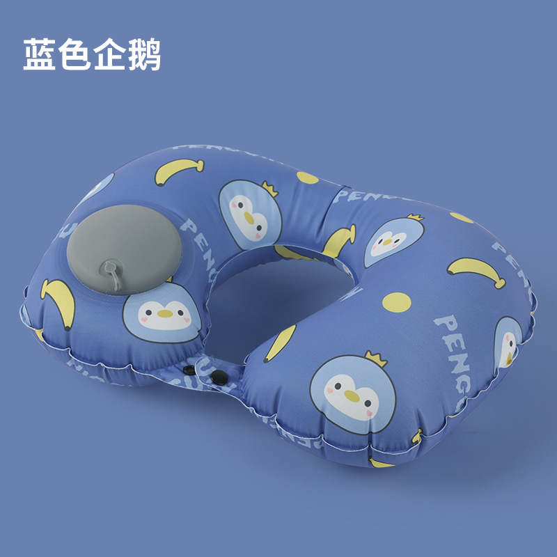 Picture of Inflatable U-shaped Pillow Cool Pressing Inflatable Pillow Travel Portable Neck Pillow Travel Sanbao Storage Pillow for Airplane
