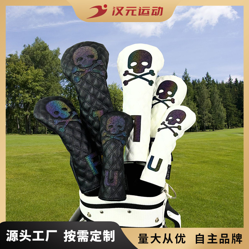 Picture of Factory new golf club cover wooden pole cover head cover cap cover skull No. 1 wooden fairway wooden chicken leg outdoor