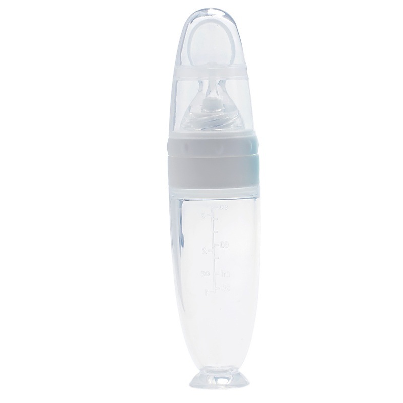 Picture of New products wholesale silicone suction cup rice paste bottle nano silver baby food supplement spoon children's rice paste bottle soft spoon head