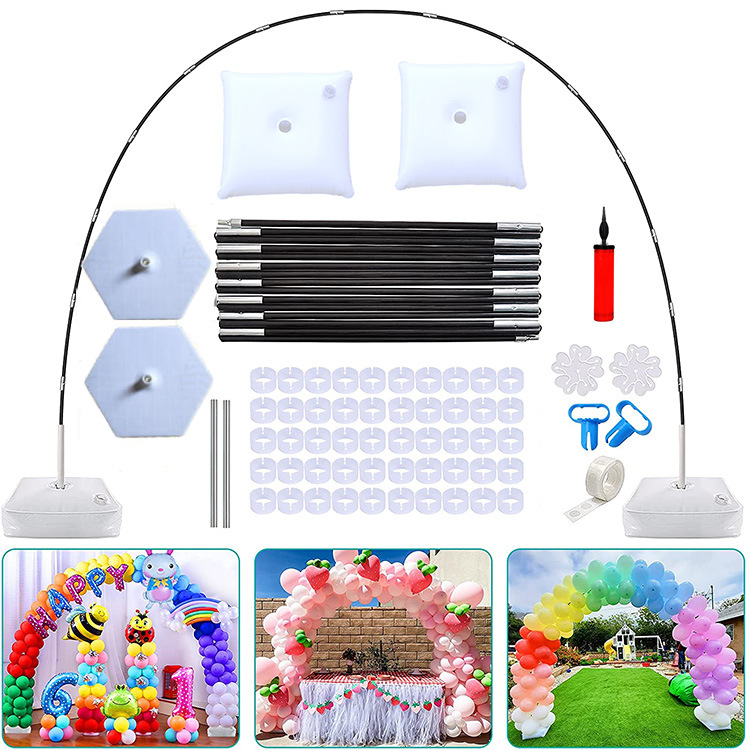 Cross-border 15-Section carbon fiber rod balloon arch set square water bag base chassis ground nail fixing set
