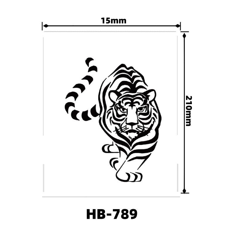 Picture of Factory wholesale tiger blood wolf head tattoo stickers to map custom small fresh English letters cartoon pattern stickers