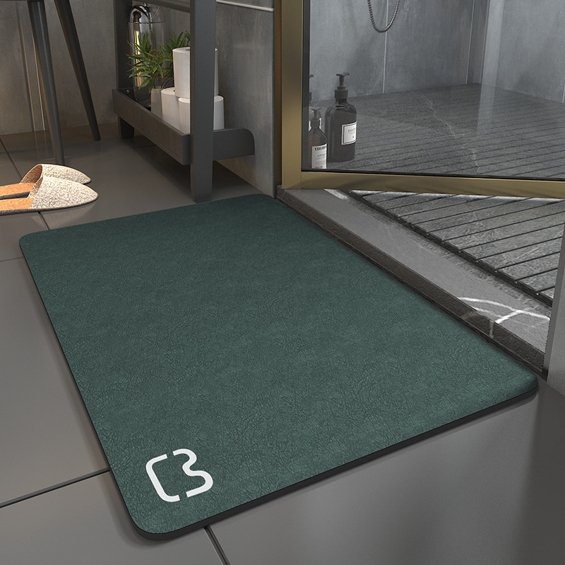 Picture of Bathroom non-slip floor mat bathroom toilet bathroom quick-drying floor mat absorbent mat diatomite minimalist bathroom door mat