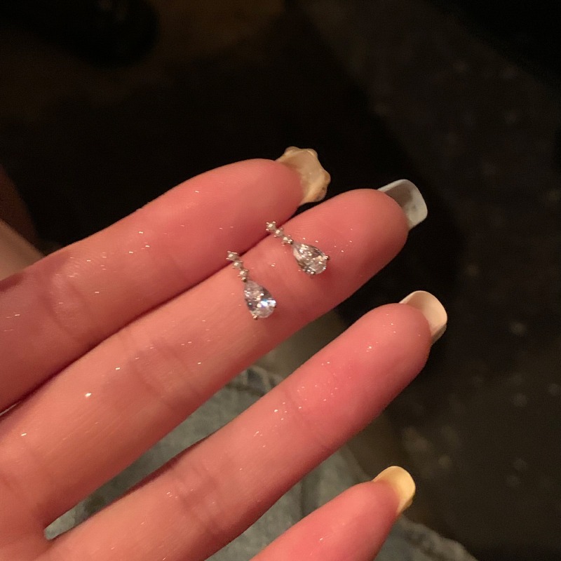 S925 Silver Needle Simple Water Drop Ear Needle Light Luxury Niche Design High-end Earrings Women's 2023 New Hot Earrings for Women