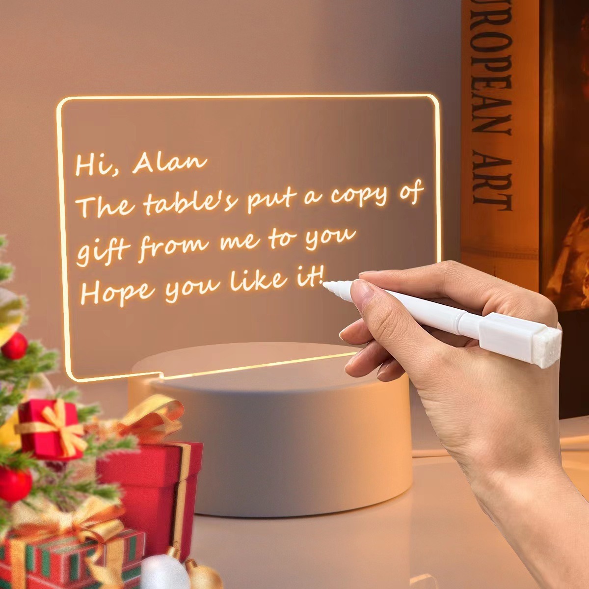 Cross-border Hot Internet Celebrous DIY Writing Board Nightlight 3D Nightlight Acrylic Erasable Luminous Message Board