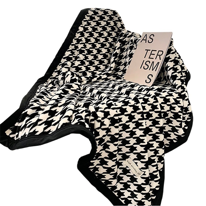 Sofa Blanket Air-conditioning Blanket Printed Blanket Office Nap Blanket Ins Coral Fleece Cover Blanket Thickened Four Seasons Universal