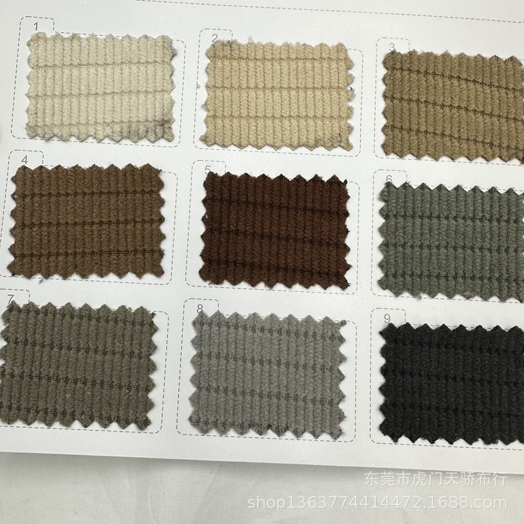 Woven Polyester Corduroy Polyester Stretch 11 Pit Long Checked Jacquard Fabric Small Plaid Corduroy Jacquard Fabric